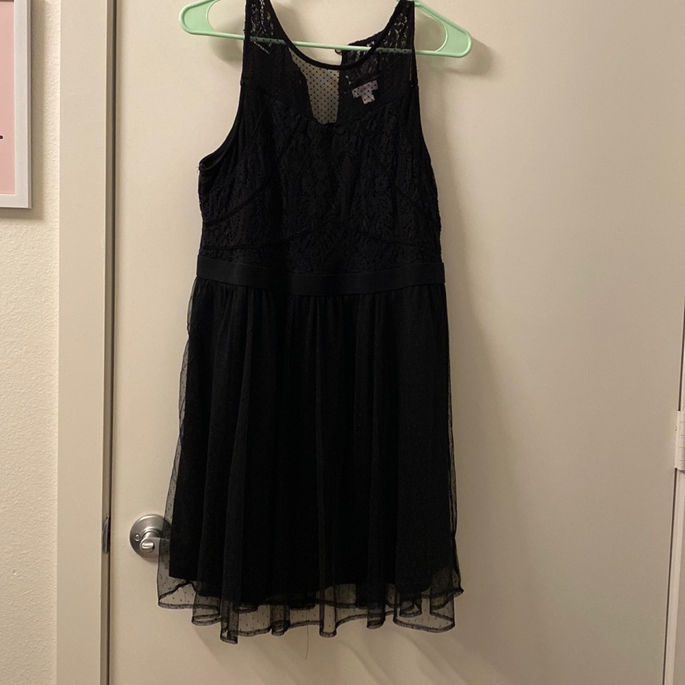 Black dress with lace overlay